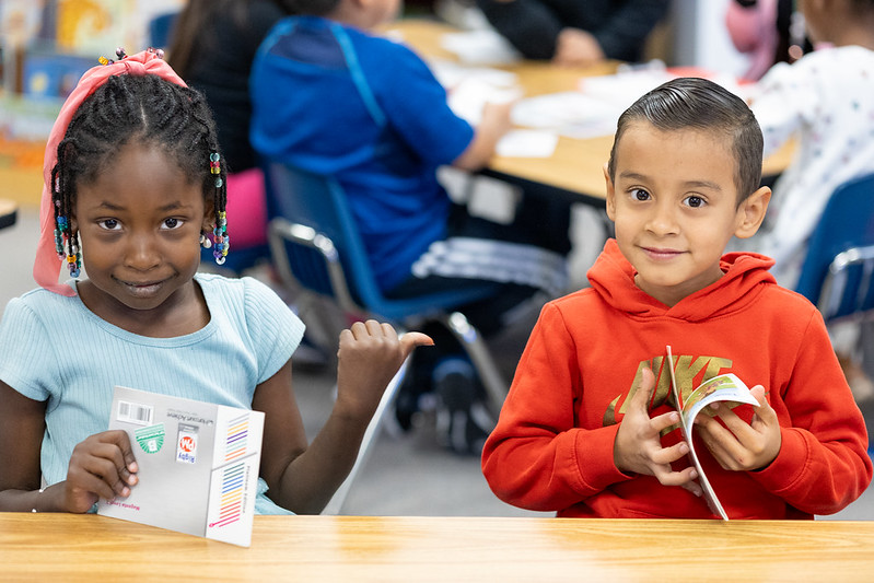 Students read at Kenton Elementary School in Aurora.