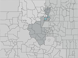 Colorado Congressional District Map showing District 1