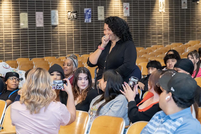 Photo of Janet Damon getting the word that she is 2025 Colorado Teacher of the Year